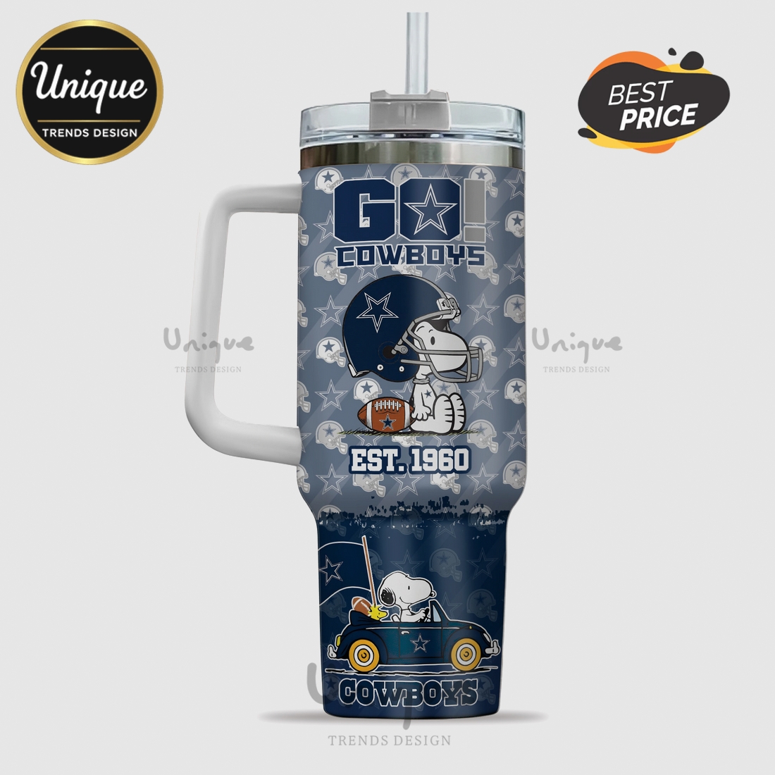 Dallas Cowboys Snoopy Est 1960 Insulated 40oz Tumbler Dallas Cowboys Snoopy Est 1960 Insulated 40oz Tumbler