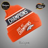 Orange knit beanie with