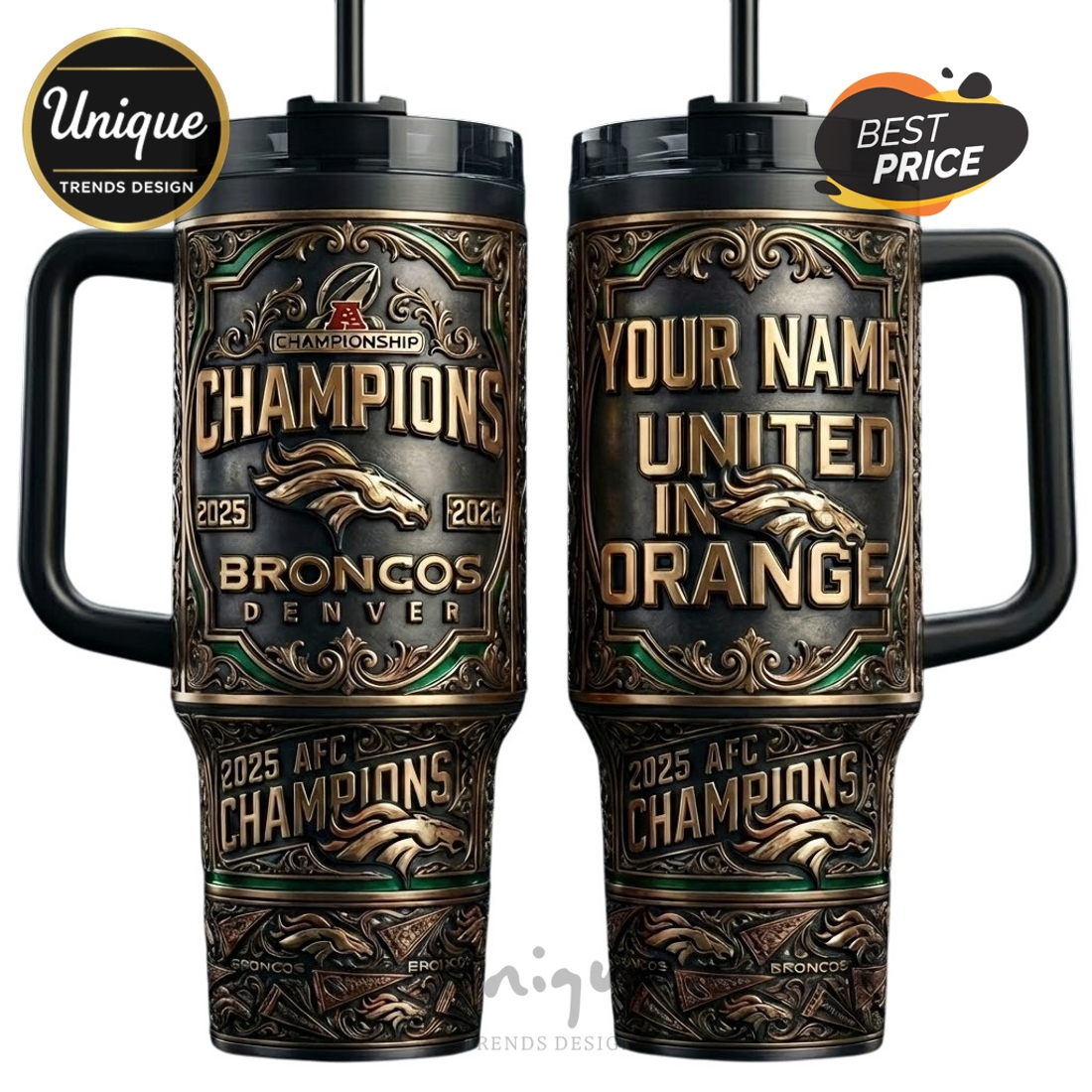 Denver Broncos 2025 Champions Personalized United In Orange Commemorative Tumbler Denver Broncos 2025 Champions Personalized United In Orange Commemorative Tumbler