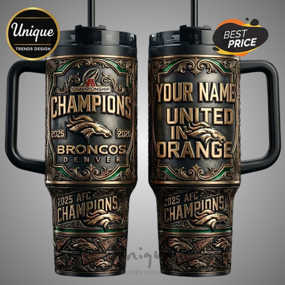 Denver Broncos 2025 Champions Personalized United In Orange Commemorative Tumbler Denver Broncos 2025 Champions Personalized United In Orange Commemorative Tumbler
