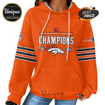 Denver Broncos AFC Champions Orange Waffle Hoodie