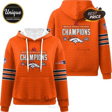 Denver Broncos AFC Champions Orange Waffle Hoodie