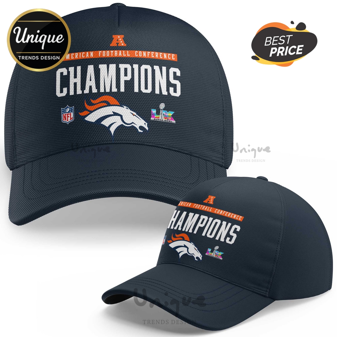 Denver Broncos AFC Champions Super Bowl Commemorative Cap Denver Broncos AFC Champions Super Bowl Commemorative Cap