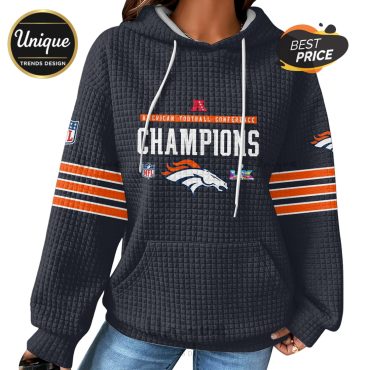 Denver Broncos American Football Conference Champions Waffle Hoodie