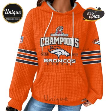 Denver Broncos Champions 2025-2026 AFC Waffle Hoodie