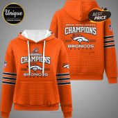 Orange Denver Broncos Champions hoodie with the team logo and '2025 2026' text.!