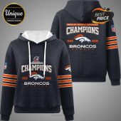 Denver Broncos Champions 2025 2026 hoodie featuring the team logo and championship years.!