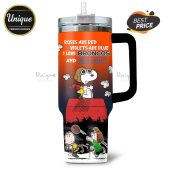 Denver Broncos Snoopy tumbler. Roses are red, personalized with your name. Stainless steel, perfect for Broncos fans.