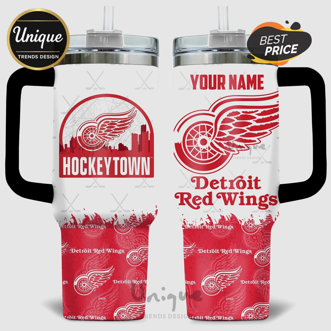Detroit Red Wings Hockey Town 40oz Stanley Style Tumbler Detroit Red Wings Hockey Town 40oz Stanley Style Tumbler