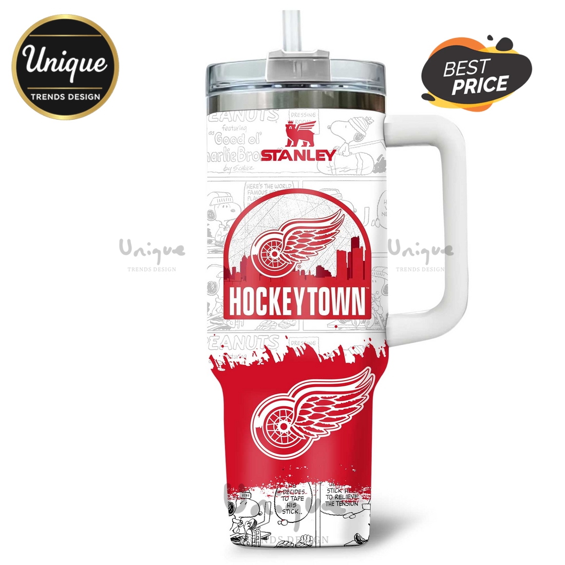 Detroit Red Wings Snoopy Hockeytown Personalized Stanley Tumbler Detroit Red Wings Snoopy Hockeytown Personalized Stanley Tumbler