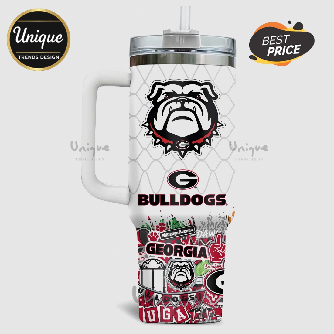 Georgia Bulldogs Basketball 40oz Stanley Tumbler Georgia Bulldogs Basketball 40oz Stanley Tumbler