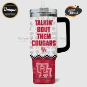 Talkin' Bout Them Cougars stainless steel tumbler with various university logos.!