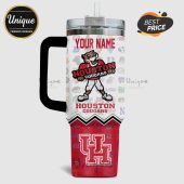 Houston Cougars themed tumbler with customizable name and college logos collage.!