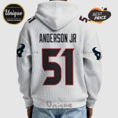 Back of a waffle knit hoodie with 