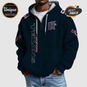Navy blue hoodie with Houston Texans logos, 'TEXANS' text, and an 'H' emblem.!