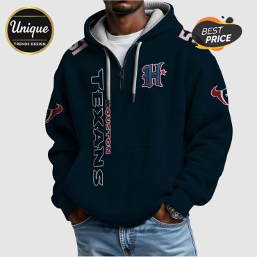 Houston Texans Anderson Jr. 51 Quarter Zip Waffle Hoodie