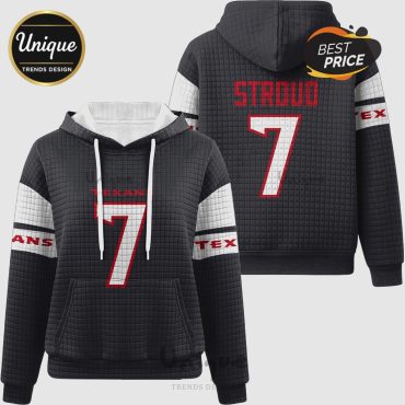 Houston Texans C.J. Stroud  7 Waffle Knit Hoodie