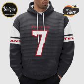 Texans hoodie. Gray quilted hoodie with 'TEXANS' and number 7 on the front. White stripes on the sleeves.!