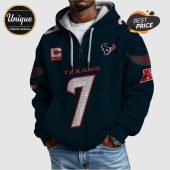 Dark blue Texans hoodie with number 7, team logo, and 'Texans' text!