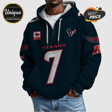 Houston Texans CJ Stroud  7 NFL Quarter Zip Waffle Hoodie