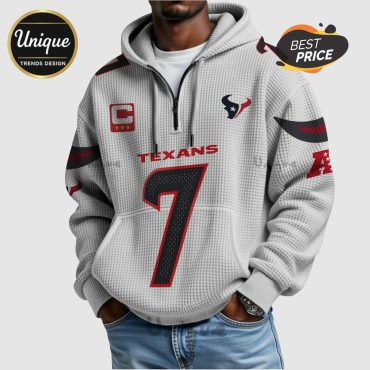 Houston Texans CJ Stroud 7 Waffle Quarter Zip Hoodie