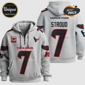 Houston Texans Stroud #7 jersey-style hoodie, front and back views.!