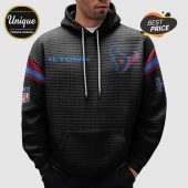 Black hoodie with Houston Texans logo, 'H-Town' text, NFL logo, and striped sleeves.!