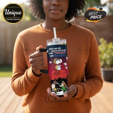 Houston Texans Snoopy Bud Light Personalized 40oz Tumbler