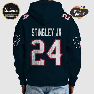 Houston Texans Stingley Jr. 24 Quarter-Zip Waffle Hoodie