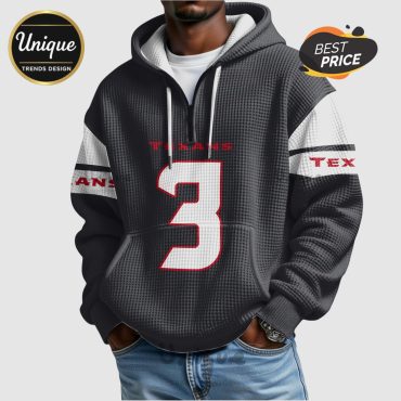 Houston Texans Tank Dell  3 Player Waffle Knit Hoodie