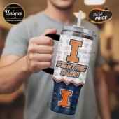Illinois Fighting Illini NCAA Basketball Slogan 40oz Tumbler