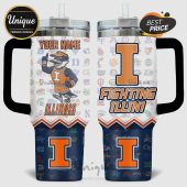 Personalized University of Illinois Fighting Illini tumbler design.!