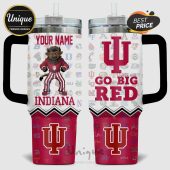 Customizable Indiana Hoosiers tumbler with cartoon buffalo and college logos!