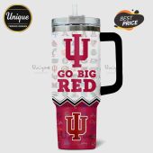 Indiana Hoosiers tumbler with school logos and 