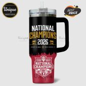 Tumbler with 'National Champions 2026' and Hoosiers logo design.!