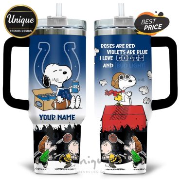 Indianapolis Colts Snoopy and Charlie Brown Tumblers 40oz