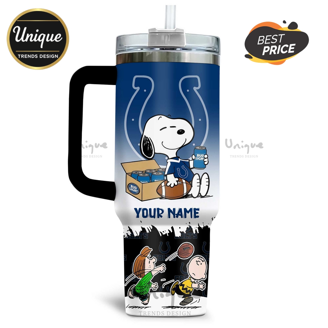 Indianapolis Colts Snoopy and Charlie Brown Tumblers 40oz Indianapolis Colts Snoopy and Charlie Brown Tumblers 40oz