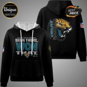 Black hoodie with Jaguars logo and text: '2025 FC South Champions, Been There, Won That'.!