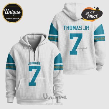 Jacksonville Jaguars Brian Thomas Jr  7 NFL Quarter Zip Waffle Hoodie