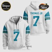 White hoodie with 'Jaguars 7' on the front, and 'Thomas Jr. 7' on the back.!