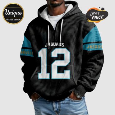 Jacksonville Jaguars Hunter  12 NFL Quarter Zip Waffle Hoodie
