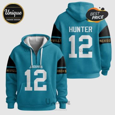 Jacksonville Jaguars Hunter 12 NFL Quarter Zip Waffle Hoodie