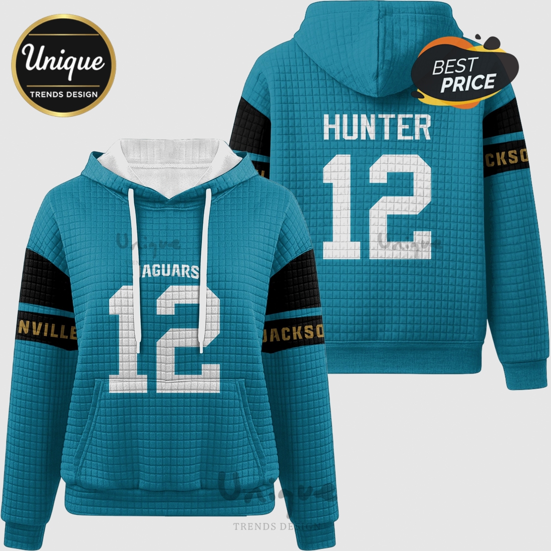 Jacksonville Jaguars Hunter 12 NFL Waffle Knit Hoodie Jacksonville Jaguars Hunter 12 NFL Waffle Knit Hoodie