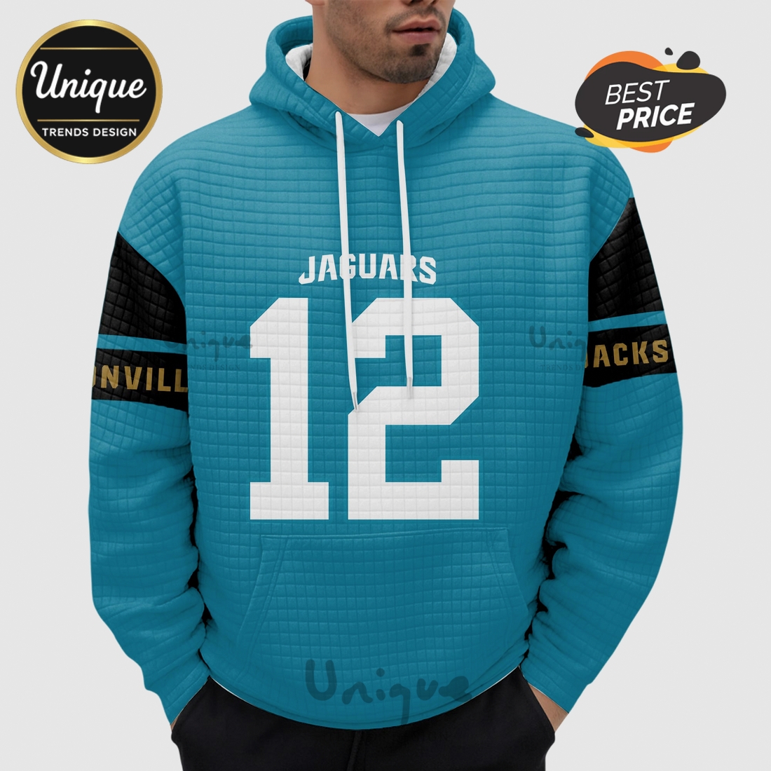 Jacksonville Jaguars Hunter 12 NFL Waffle Knit Hoodie Jacksonville Jaguars Hunter 12 NFL Waffle Knit Hoodie