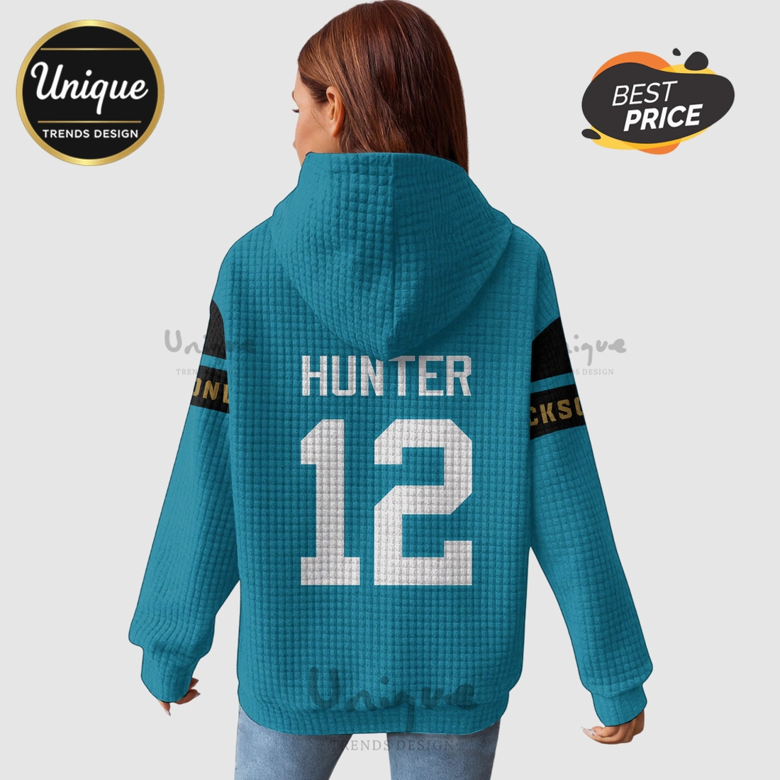 Jacksonville Jaguars Hunter 12 NFL Waffle Knit Hoodie Jacksonville Jaguars Hunter 12 NFL Waffle Knit Hoodie