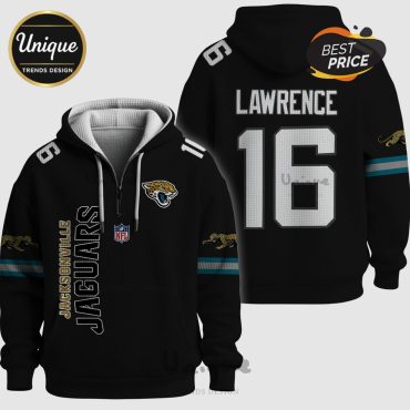 Jacksonville Jaguars Lawrence 16 NFL Quarter Zip Waffle Hoodie