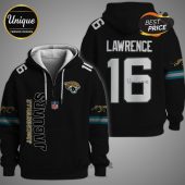 Black Jacksonville Jaguars hoodie with Lawrence 16 text and logo.!