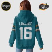 Teal hoodie featuring 'Lawrence', number '16', Jacksonville Jaguars logo and an autograph design!