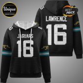 Black hoodie featuring Jacksonville Jaguars theme, Lawrence's name, and the number 16!