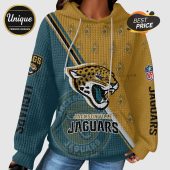Jacksonville Jaguars themed hoodie with team logos and colors.!